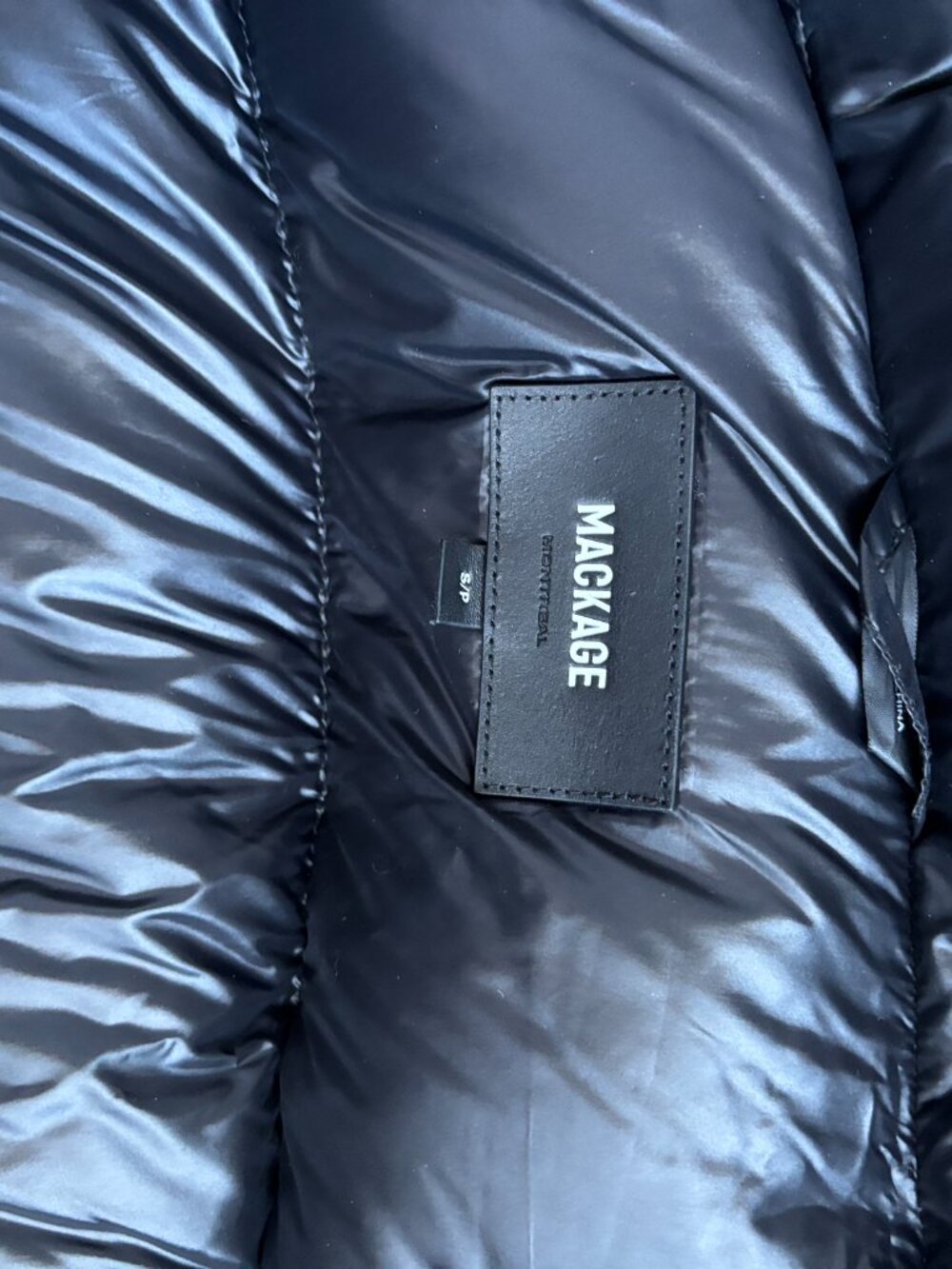 Mackage Madalyn Houndstooth Tweed Down Jacket Removable Hood Black White Metalli - Picture 13 of 13